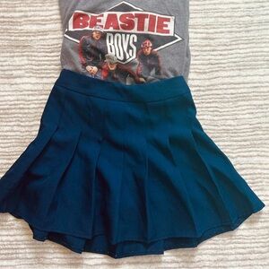 Navy Blue Pleated Mini, XS